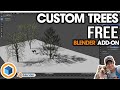 CUSTOM TREES in Blender - FREE Tree Creation Add-On - Sapling Tree Generator