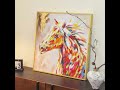 Colorful Abstract Animal Painting | Modern Wall Art Horse Cow Bull Butterfly