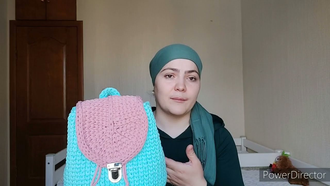Рюкзак из трикотажной пряжи. Рюкзак крючком. Рюкзак с деревянным донышком.