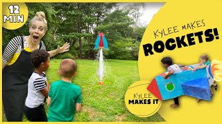 Kylee Makes Rockets | DIY Cardboard Rocketship, Bottle Rocket Launch, & The Kennedy Space Center