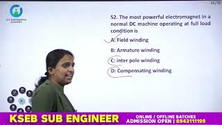KSEB SUB ENGINEER | Previous year question discussion | Electrical engineering | PART 4
