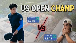 I played against US Open GOLD medalist Len Yang (6.0+ Pickleball)