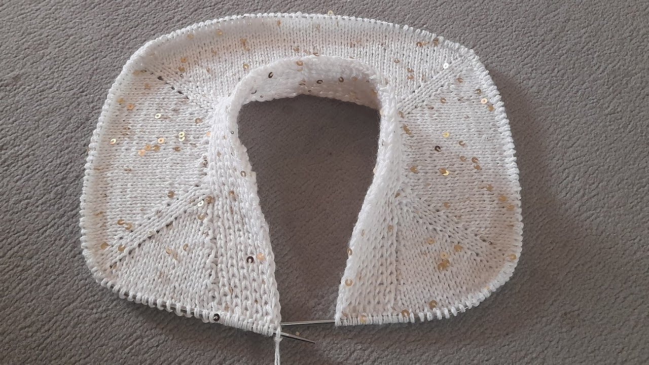 YAKADAN BAŞLAMALI PULLU İP İLE 42 - 44 BEDEN CEKET. 1. BÖLÜM #örgü #keşfet #reklamdeğildir