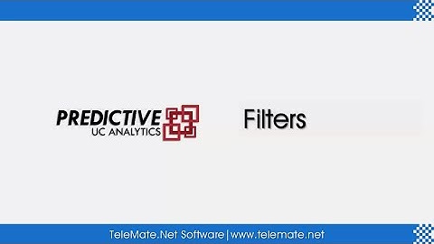 Predictive UC Analytics - Filters