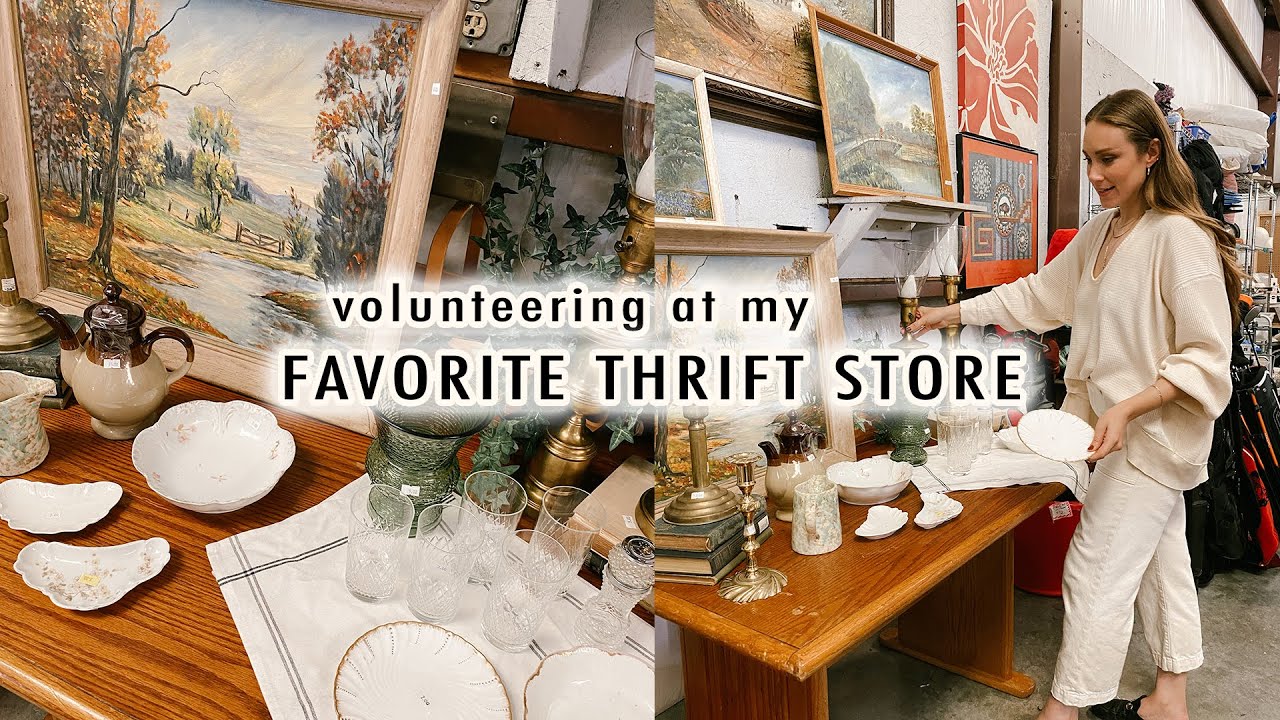 volunteering at my FAVORITE THRIFT STORE + decor haul XO, MaCenna