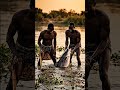 Barehanded Catfish Hunter: Tribal Man Outsmarts Giant ❗#triballife #primitivelife #wildlife