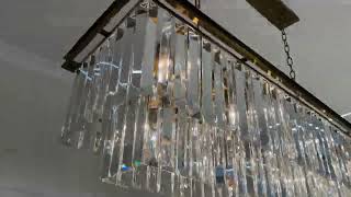 12-Light Modern Gold Fringe Crystal Chandelier #7079