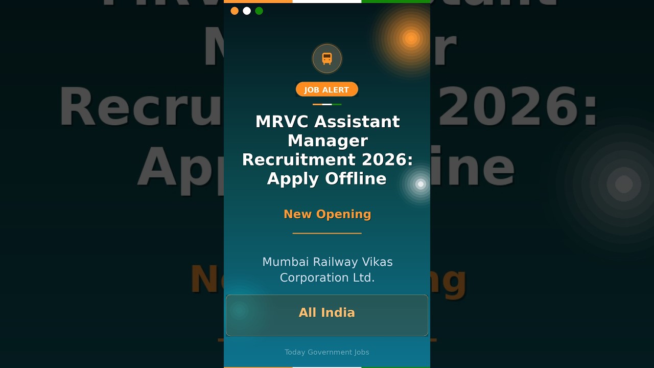 MRVC Assistant Manager Recruitment 2026: Apply Offline