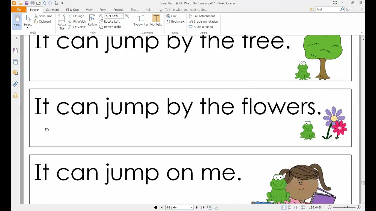 Very first sight word sentence (P36-P40) || cùng con... - youtube