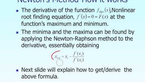 Lecture: Newton Method for One-Dimensional Optimization -- Theory Part 2 of 2