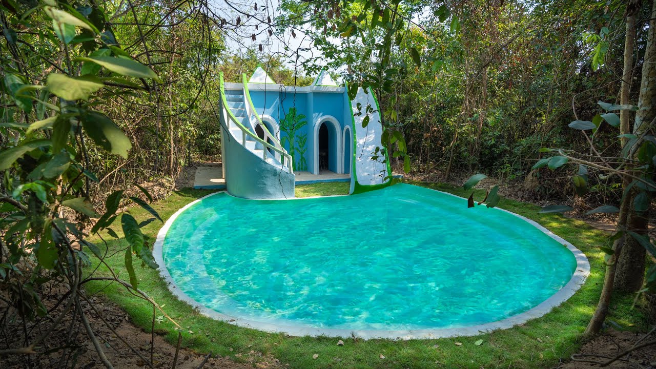 Building 1M Dollars Swimming Pool House Water Slide Park