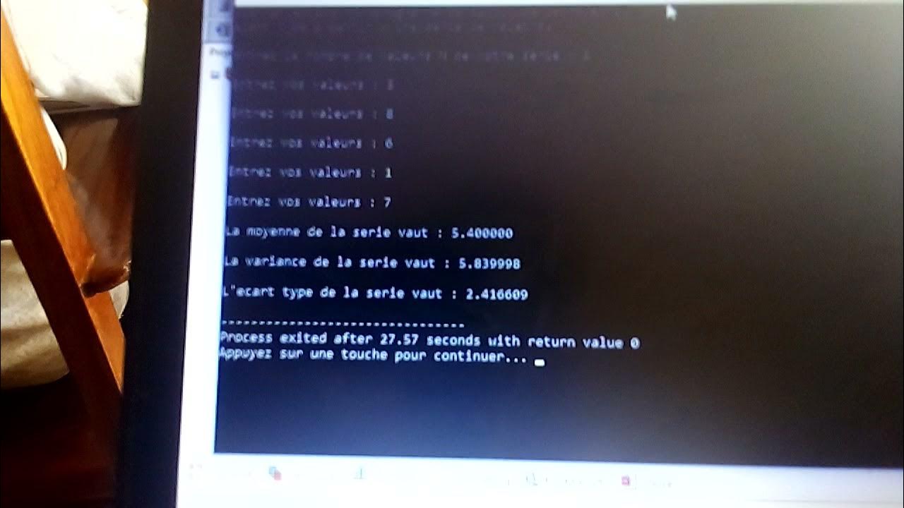un programme écrit en langage C qui calcule la moyenne la variance et l ...