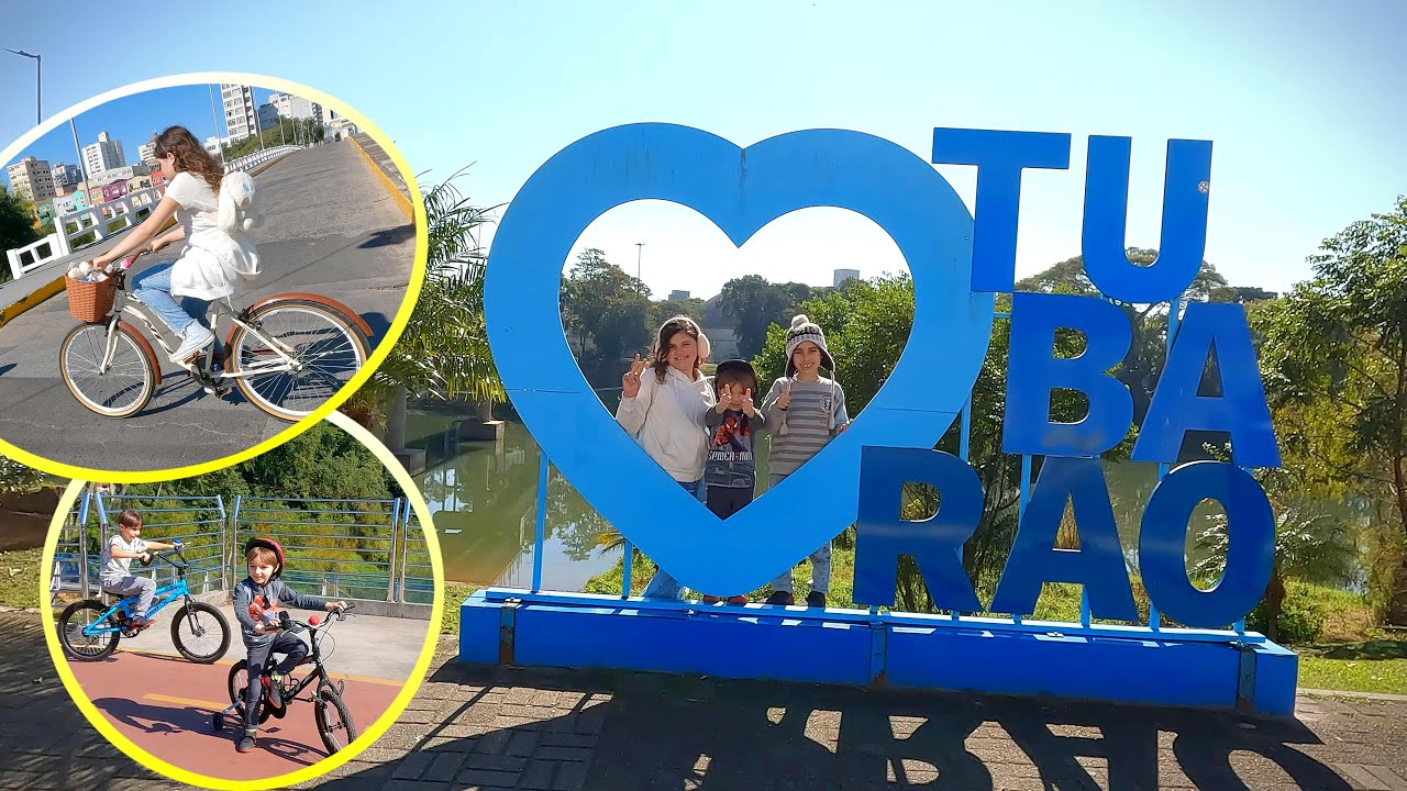 Fomos caminhar e pedalar ao ar livre - ciclovia de Tubarão - Santa Catarina - Família Fafafran