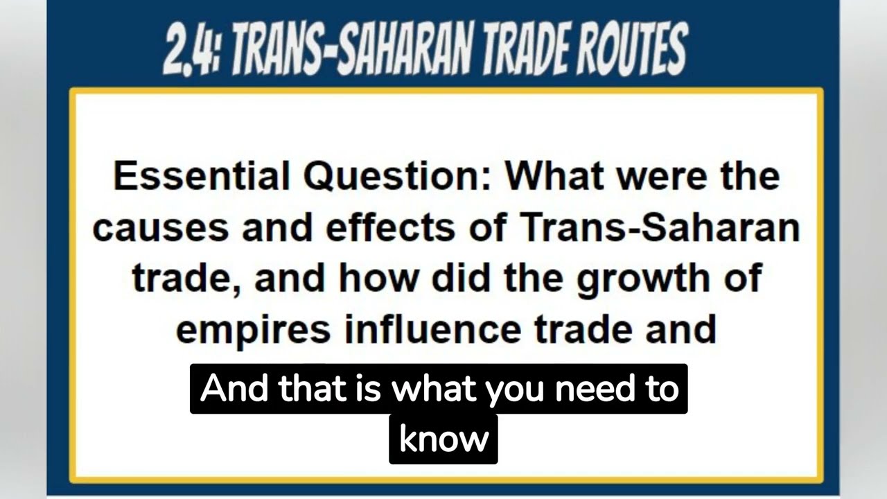 2.4 Trans-Saharan Trade Routes from c. 1200-1450 (AP World History: Modern)
