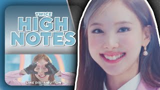 TWICE - Who is the first member to make a high note in each title track? (Until Scientist)