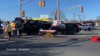 Hazlet NJ - 2 Vehicle MVA 1 Overturned Heavily entrapped - Route 35 & Bethany Road - 3/27/20