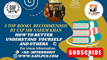 5 Top Books Recommended By CSP Sir Naeem Khan || On The Topic of How to Better Understand  Yourself