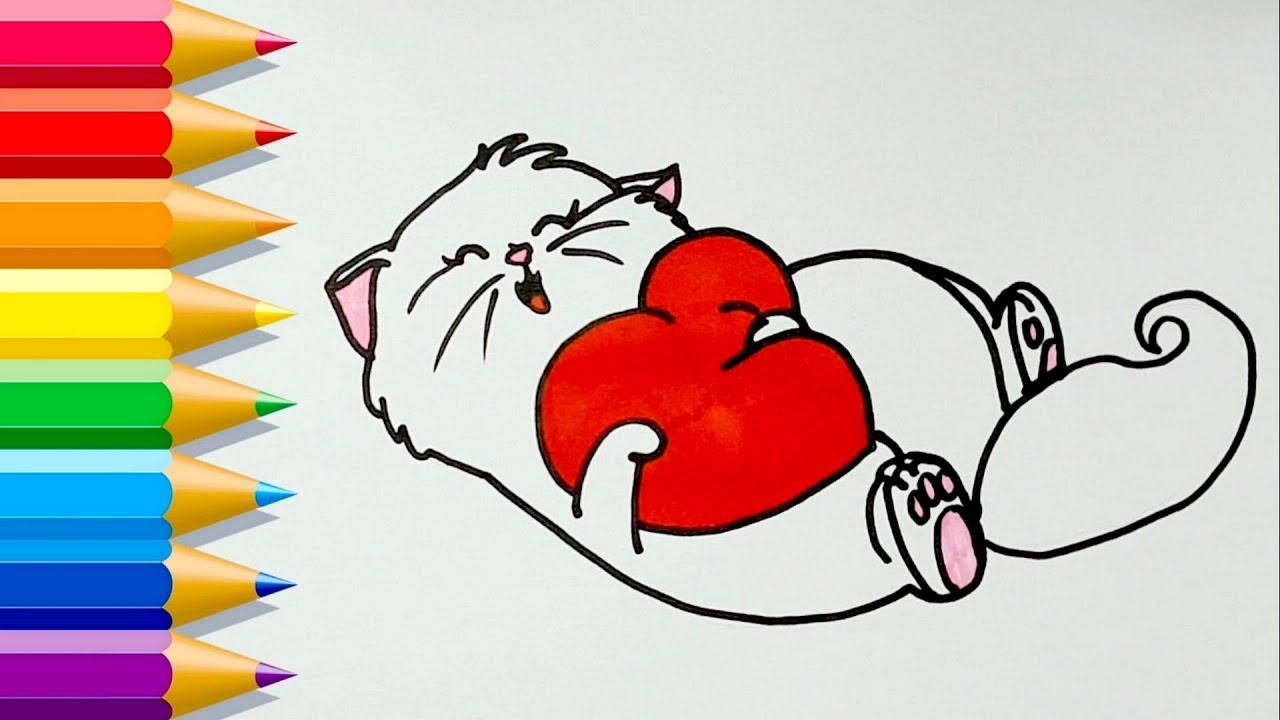 COMO DIBUJAR GATO Y CORAZON KAWAII PASO A PASO Dibujos kawaii faciles 💙 ...