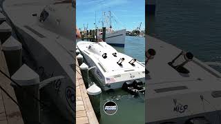 Volume Up Fountain Race Boat Pulls Out