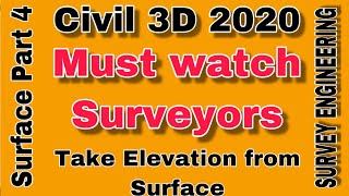 Civil 3D Tutorial Surface Part 4 Take Elevation From Surface