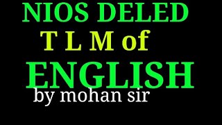 T L M Of English Nios Deled Mohan Verma