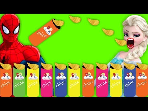 Frozen Elsa CHIPS Challenge vs Spiderman - Superhero Funny Pranks Compilation