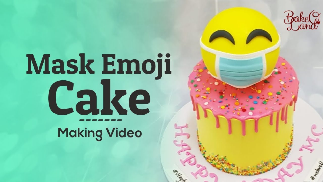 Mask Emoji Cake [3D Emoji Topper] - YouTube
