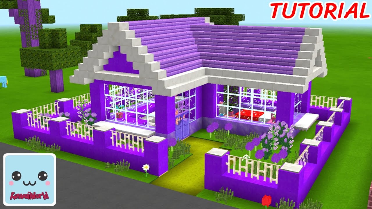 CUTE PURPLE HOUSE in Kawaii World 💜🟣 TUTORIAL YouTube