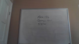 Math 126 Section 1013 4/8/20
