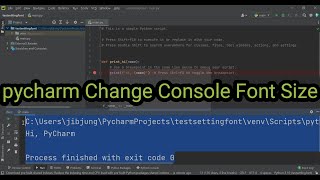 Set the font size in pycharm's python console or terminal