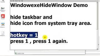 WindowexeHideWindow hide window and hide system tray icon demo