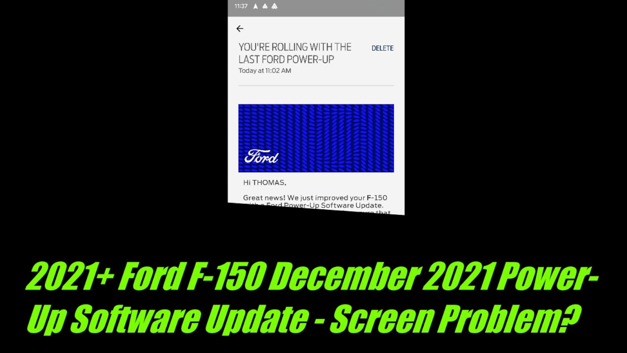 2021+ Ford F-150 December 2021 Power-Up Software Update - Screen ...