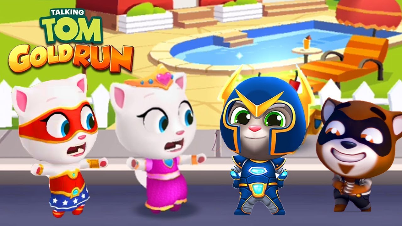 Talking Tom Gold Run Android Gameplay Super Angela vs Princess Angela