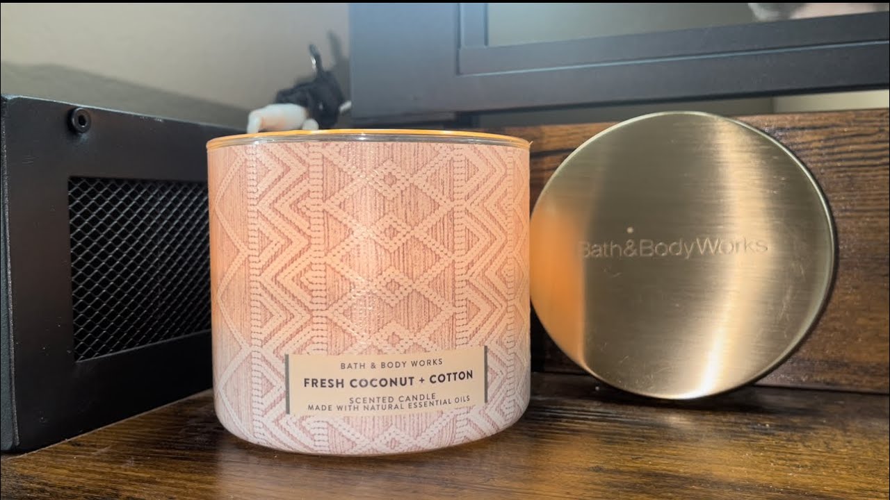 Fresh Coconut + Cotton 3-Wick Candle By Bath and Body Works (Candle Review)