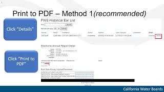 Electronic Annual Report (eAR) - Viewing Submitted eAR & Print to PDF