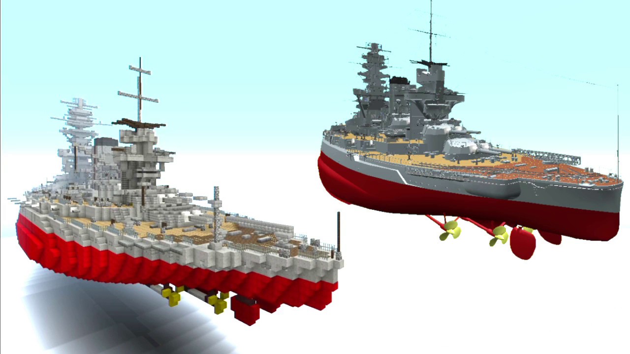 Minecraft Xbox One IJN FUSO battleship 扶桑型戦艦 扶桑 リメイク.