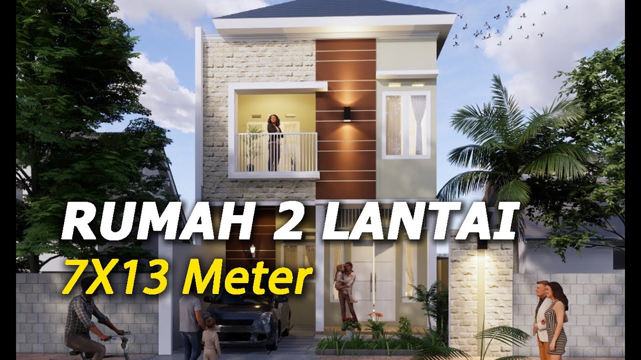 Desain Rumah 2 Lantai 7X13 Meter 3 Kamar YouTube