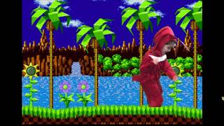 Green Screen Sonic And Knuckles Playing On Green Hills.