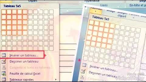 Comment insérer un tableau dans le word