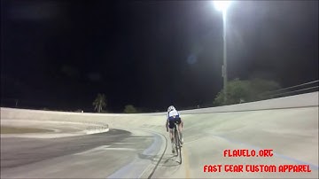 Sebastian doing a flying 200 effort at the Brian Piccolo Velodrome
