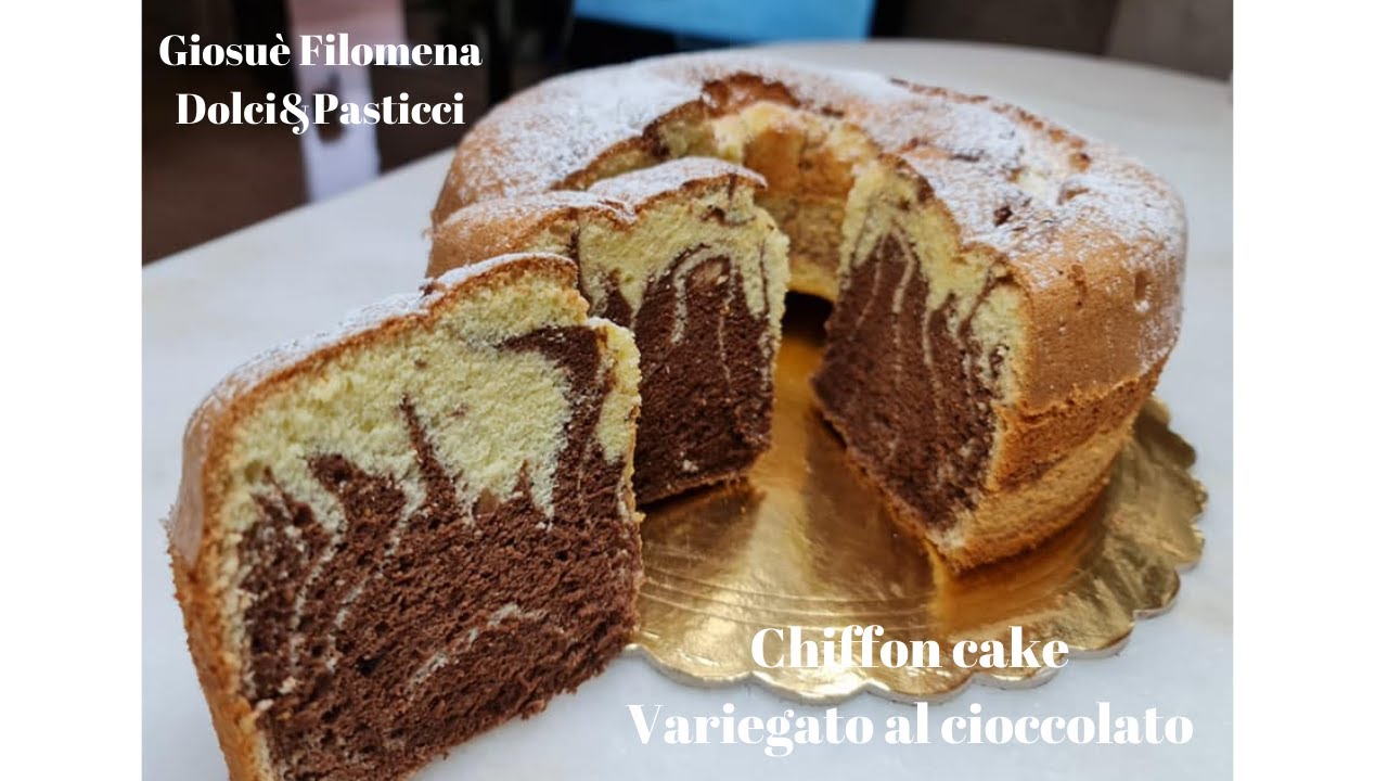 Chiffon cake variegato al cioccolato