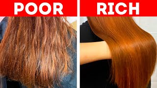 RICH VS POOR. Cool Hair And Beauty Hacks