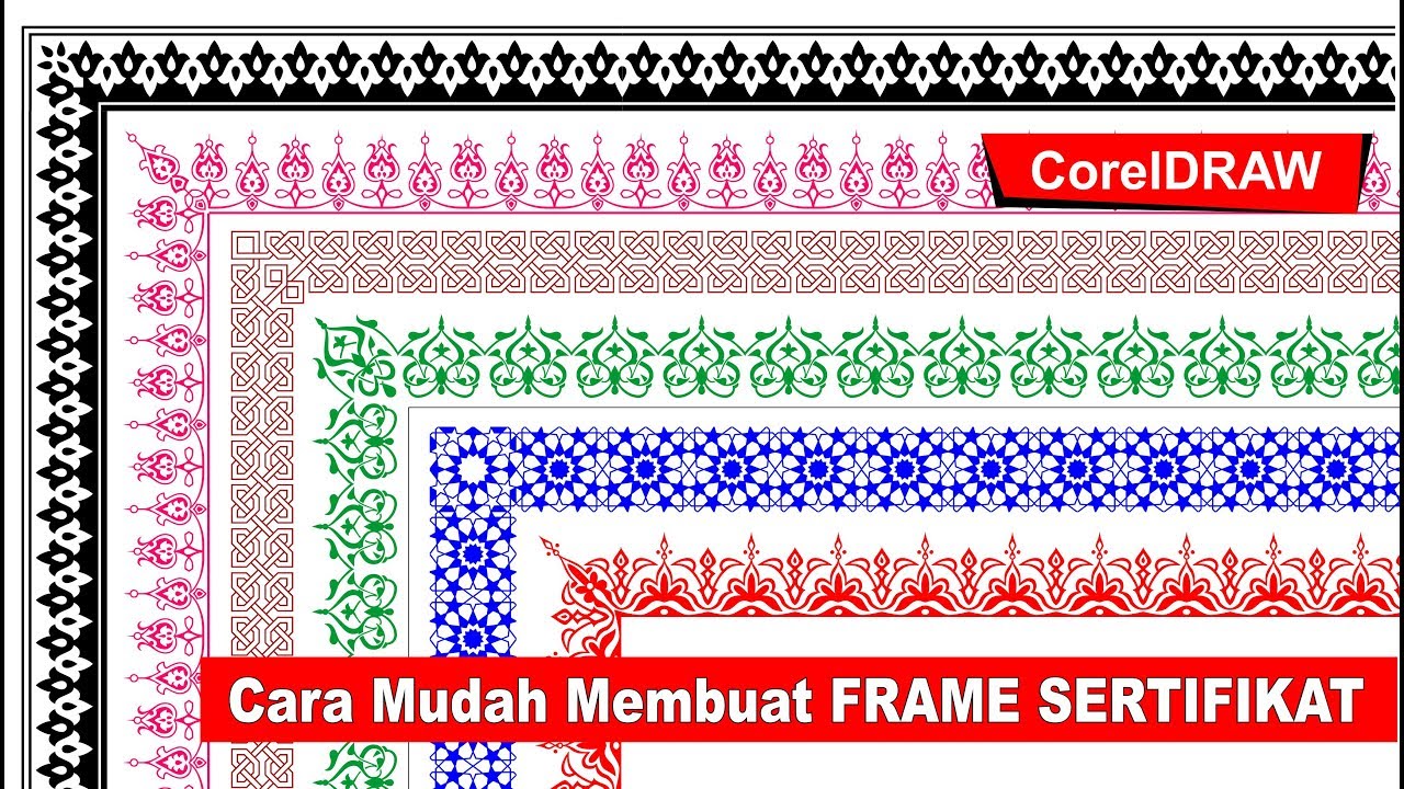 Membuat Frame Sertifikat Coreldraw Part 2 Youtube Gambar