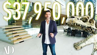 Inside a $38M Beverly Hills Mansion With a 150M Year-Old Dinosaur Fossil | On The Market