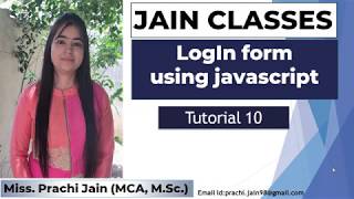login form in javascript|tutorial10|prachi jain classes