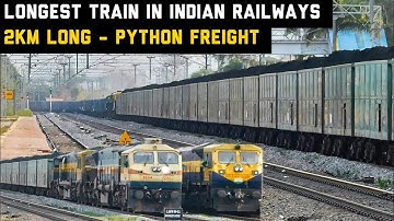 Longest Train In Indian Railways - 2KM Long Python Freight | Overtaking + Track Sounds | 4K Video