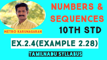 10th Std Maths Ex.2.4. Example 2.28 If kth, mth, nth terms of AP are x,y,z , ST x(m-n)+y(n-l)+ z(l-m