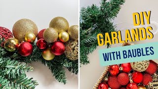 DIY Christmas Ornament Garland Tutorial | 3 Ways To Decorate With Garlands