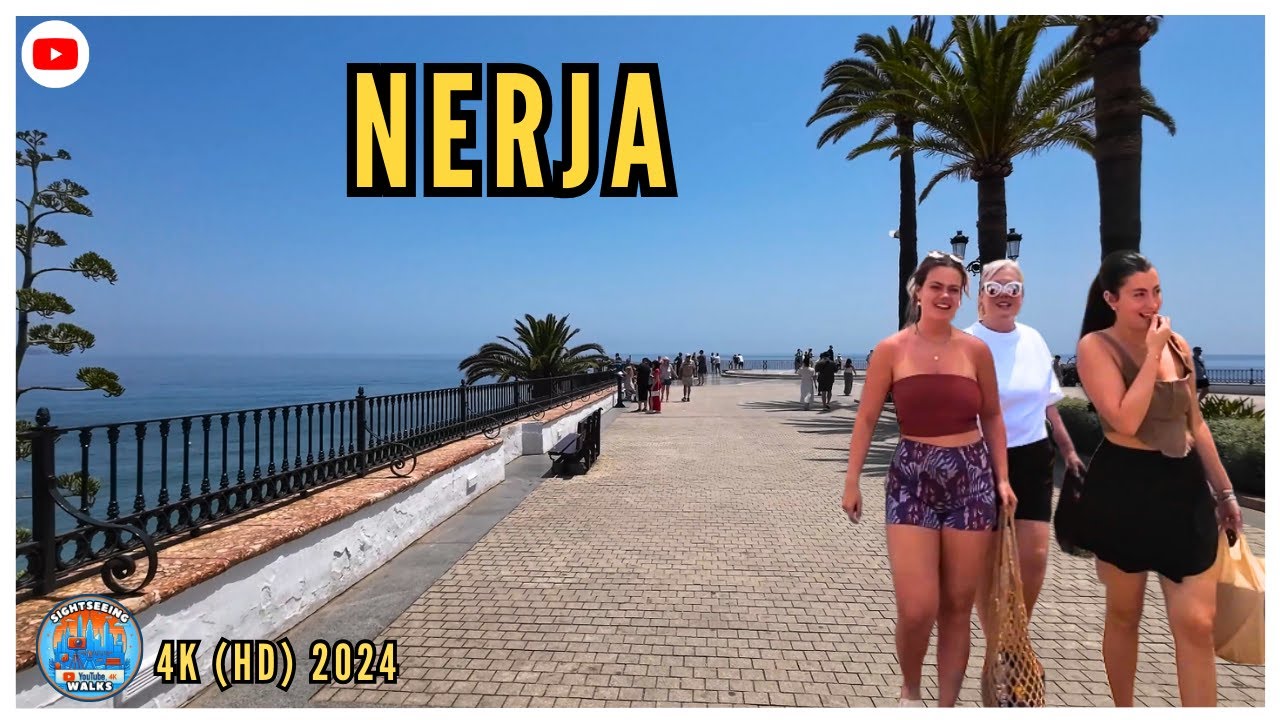 🌄 NERJA VILLAGE MALAGA SPAIN 2024 SUMMER WALKING TOUR 4K 🌄