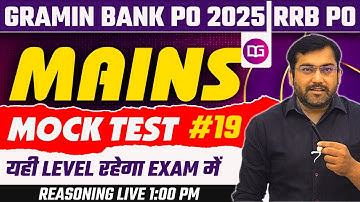 IBPS RRB PO Mains Reasoning 2025 | Most Expected Paper- 19 | 40/40 Target with Rohit Sir